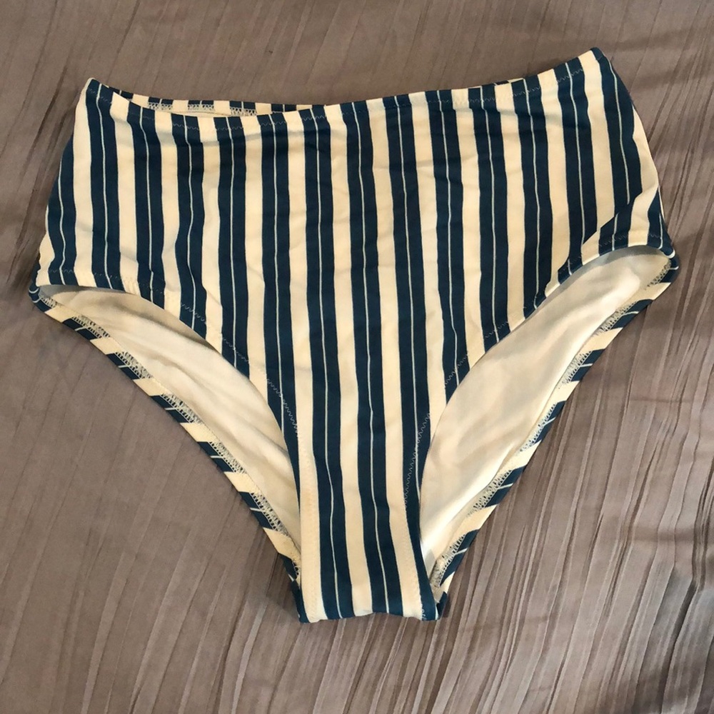 Old Navy High Waisted Striped Bikini Bottoms